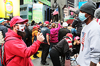 Political protests in Times Square, New York, Richard Moore